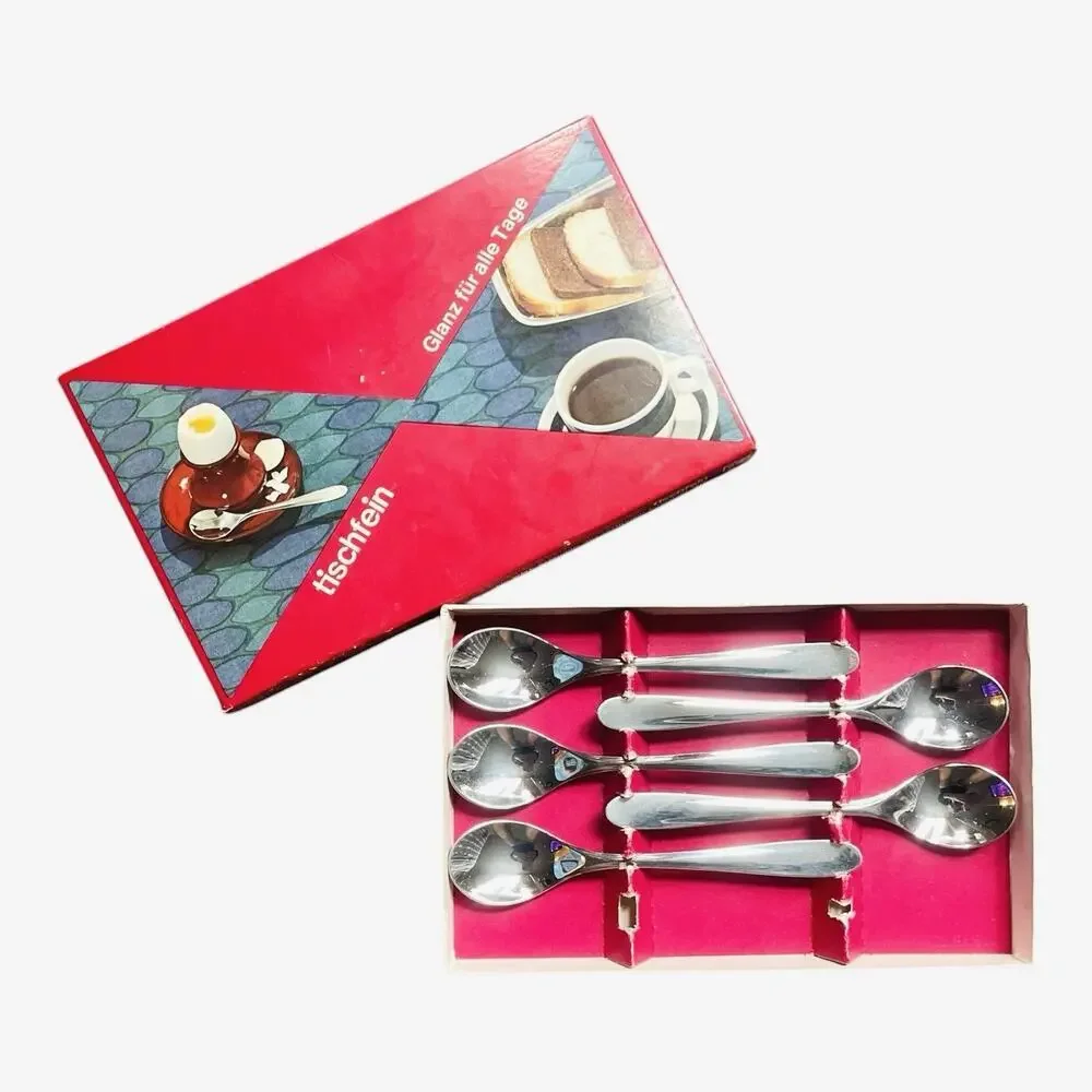 Vintage Marke Tischfein Demitasse Egg Spoons Set Of 5 Stainless Steel 18/8